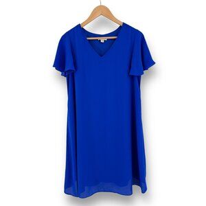 Size Small ROYAL BLUE FLUTTER SLEEVE SWING DRESS Summer Wedding Special Occasion